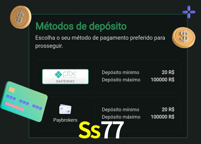 O cassino Ss77 oferece uma grande variedade de métodos de pagamento